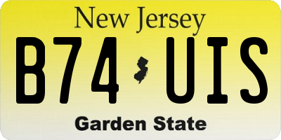 NJ license plate B74UIS