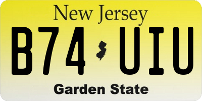 NJ license plate B74UIU