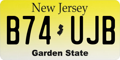 NJ license plate B74UJB