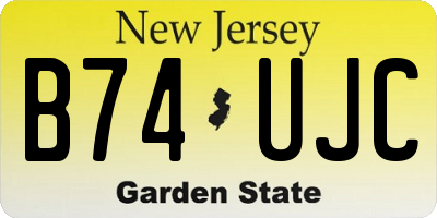 NJ license plate B74UJC
