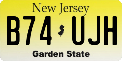 NJ license plate B74UJH