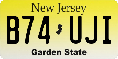 NJ license plate B74UJI