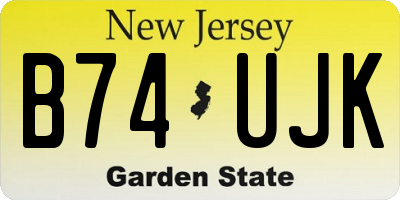 NJ license plate B74UJK