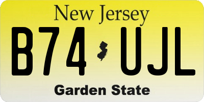 NJ license plate B74UJL