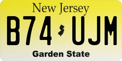 NJ license plate B74UJM