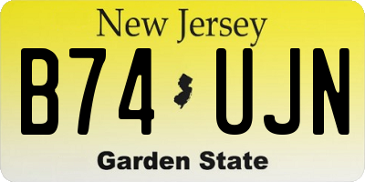 NJ license plate B74UJN