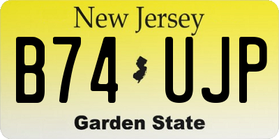 NJ license plate B74UJP