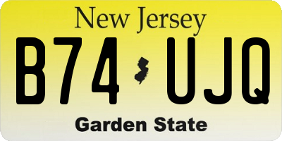 NJ license plate B74UJQ