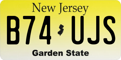 NJ license plate B74UJS