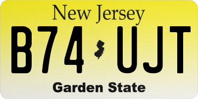NJ license plate B74UJT