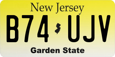 NJ license plate B74UJV