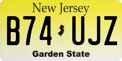 NJ license plate B74UJZ