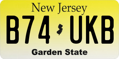 NJ license plate B74UKB