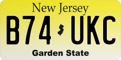 NJ license plate B74UKC