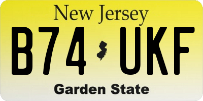 NJ license plate B74UKF