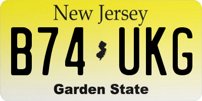 NJ license plate B74UKG