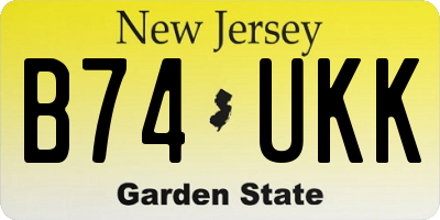 NJ license plate B74UKK