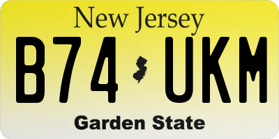 NJ license plate B74UKM