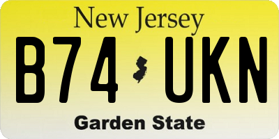 NJ license plate B74UKN