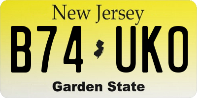NJ license plate B74UKO
