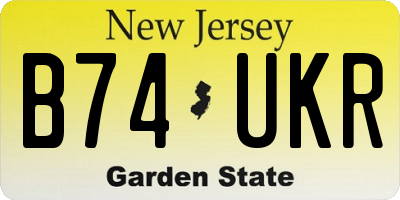 NJ license plate B74UKR