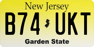 NJ license plate B74UKT