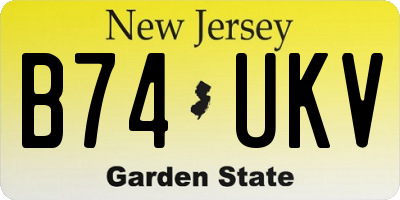 NJ license plate B74UKV