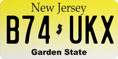 NJ license plate B74UKX