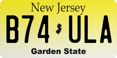 NJ license plate B74ULA
