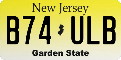 NJ license plate B74ULB