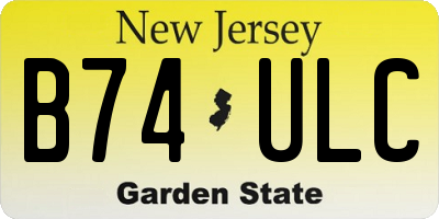 NJ license plate B74ULC
