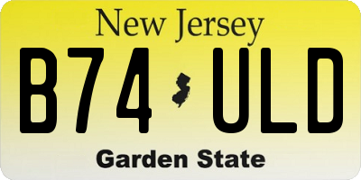 NJ license plate B74ULD