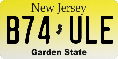NJ license plate B74ULE