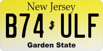 NJ license plate B74ULF