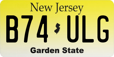 NJ license plate B74ULG