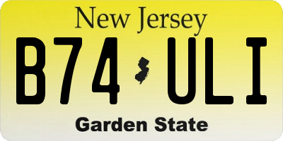 NJ license plate B74ULI