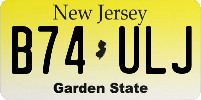 NJ license plate B74ULJ