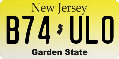NJ license plate B74ULO