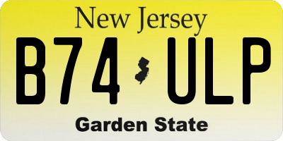NJ license plate B74ULP