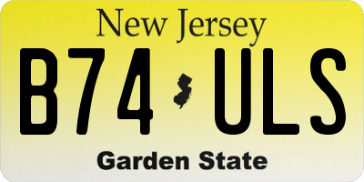 NJ license plate B74ULS