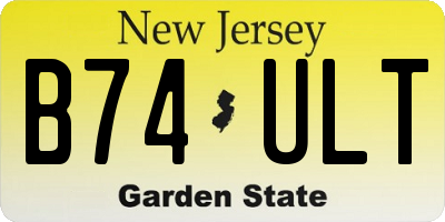 NJ license plate B74ULT