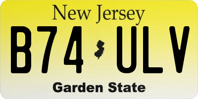 NJ license plate B74ULV