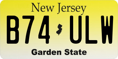 NJ license plate B74ULW