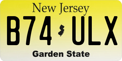 NJ license plate B74ULX