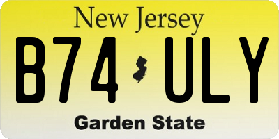 NJ license plate B74ULY