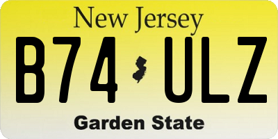 NJ license plate B74ULZ