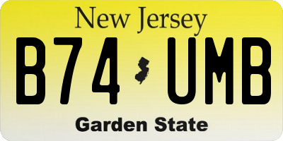 NJ license plate B74UMB