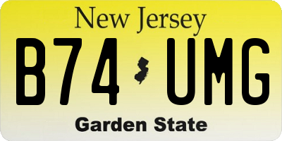 NJ license plate B74UMG