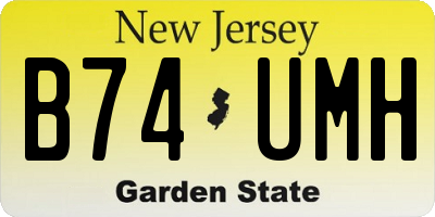 NJ license plate B74UMH