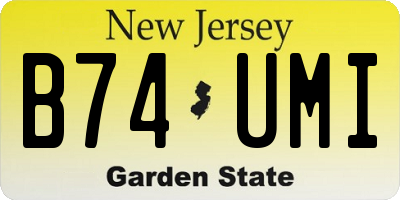 NJ license plate B74UMI